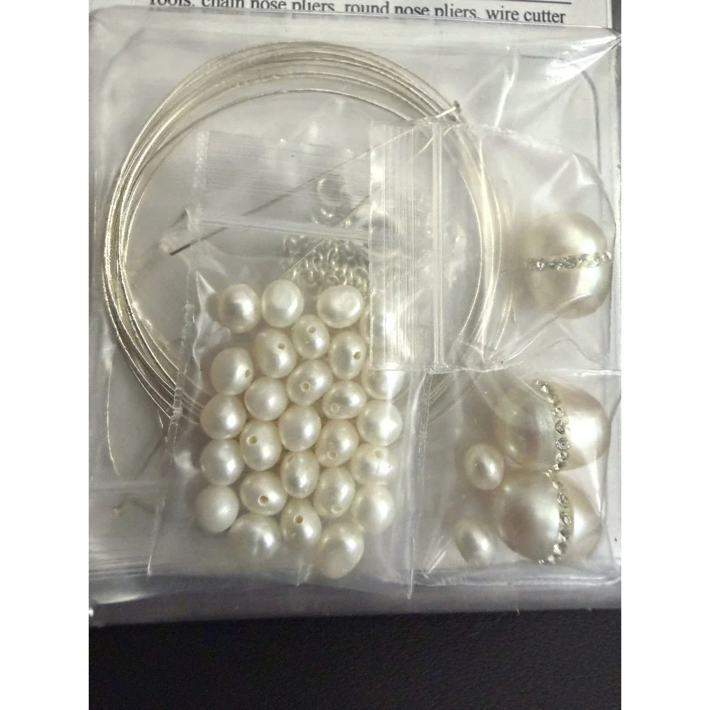 Jewelry Kit Bead Studio Royalty Necklace Earrings Rhinestone Simulated Pearl DIY